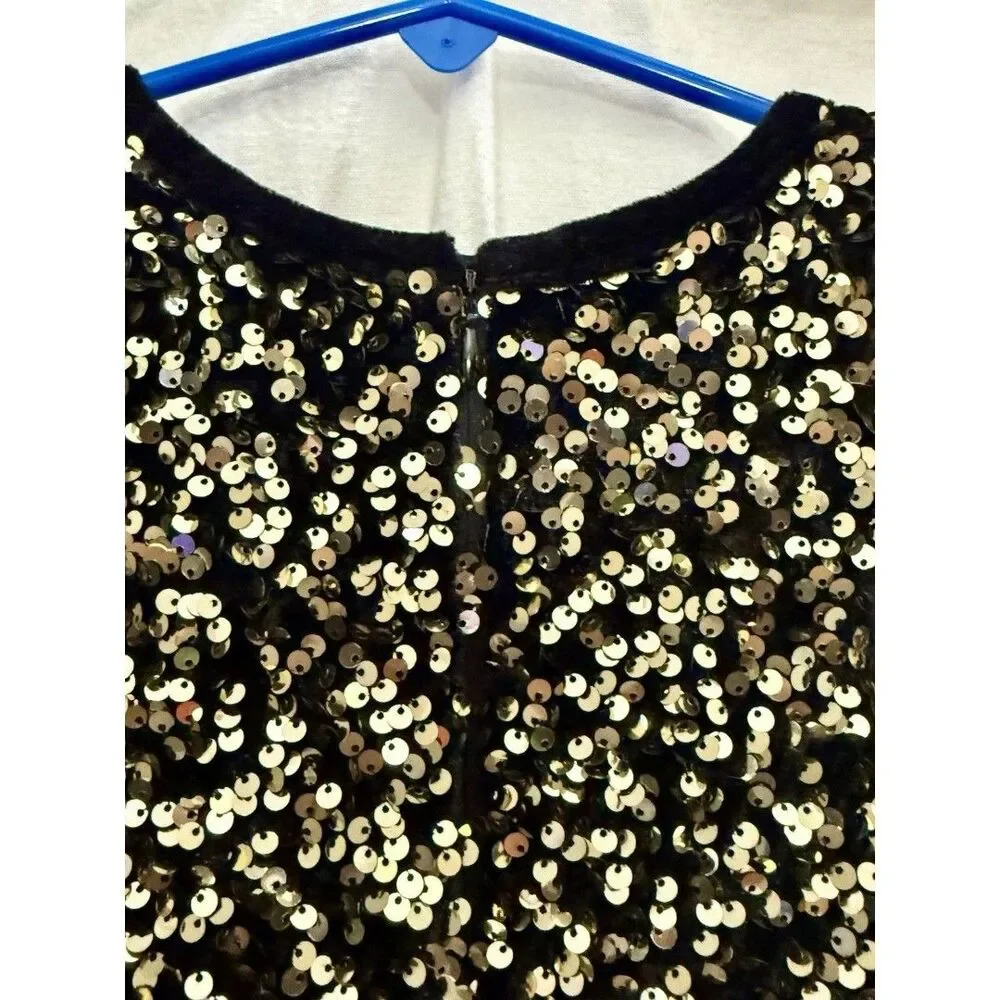 EUC Cupcakes & Cashmere Girls 10 Gold Sequin Party Dress Holiday Wedding Sparkle